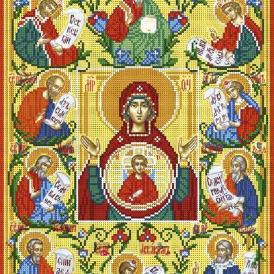 изображение: икона для вышивки бисером Образ Богородицы Курская Коренная