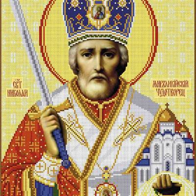 изображение: икона для вышивки бисером Икона Святой Николай Чудотворец с мечом