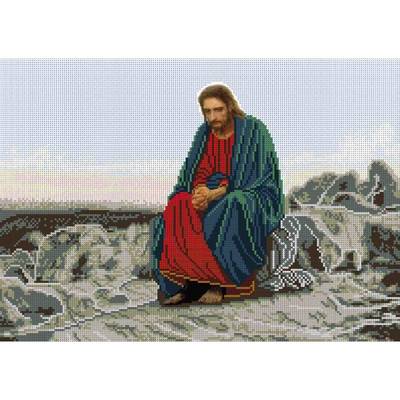 изображение: икона для вышивки бисером Иисус в пустыне