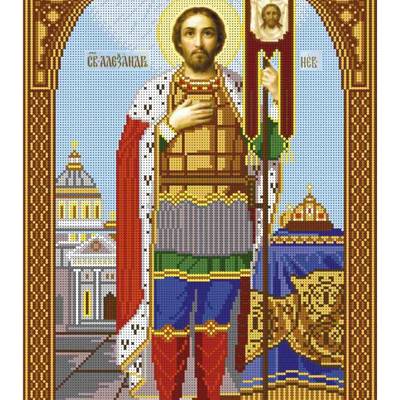 изображение: икона для вышивки бисером, Святой князь Александр Невский