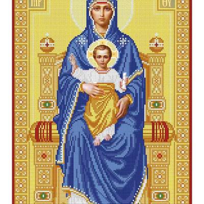 изображение: икона для вышивки бисером, Образ Пресвятая Богородица на престоле