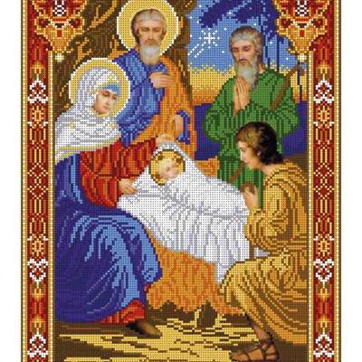 изображение: икона для вышивки бисером, Рождество Христово