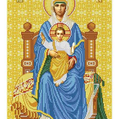 изображение: икона для вышивки бисером, Образ Богородица на престоле