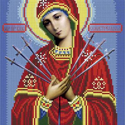 изображение: икона для вышивки бисером Икона Семистрельная Богородица