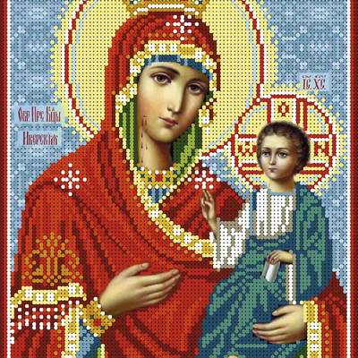 изображение: икона для вышивки бисером Иверская Богородица