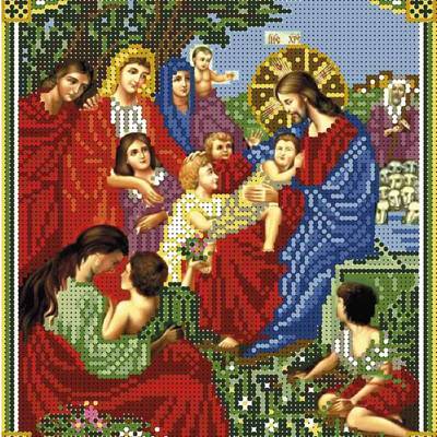 изображение: икона для вышивки бисером Благословение детей