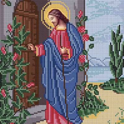 изображение: икона для вышивки бисером Иисус стучится в дверь