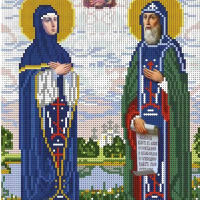 изображение: икона для вышивки бисером Икона Святые Петр и Феврония