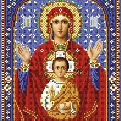 изображение: икона для вышивки бисером Образ богородицы Знамение