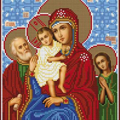 изображение: икона для вышивки бисером Образ Богородицы Трех радостей