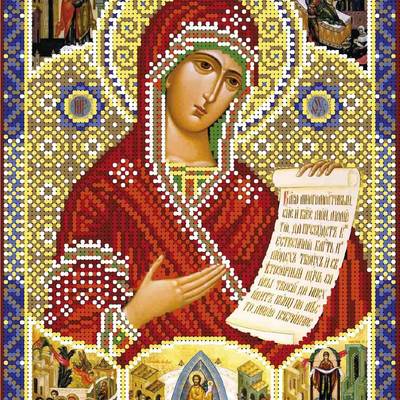изображение: икона для вышивки бисером Образ Богородицы Боголюбская