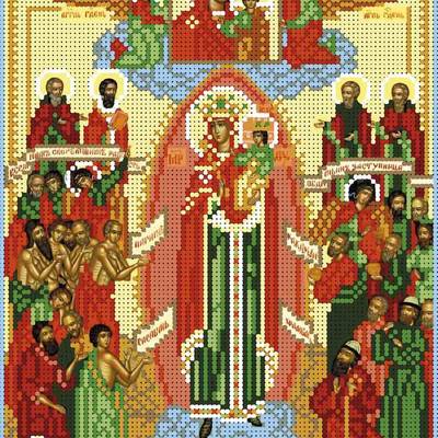 изображение: икона для вышивки бисером Образ Богородицы Всех скорбящих радость