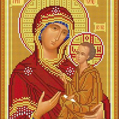 изображение: икона для вышивки бисером Образ Богородицы Тихвинская