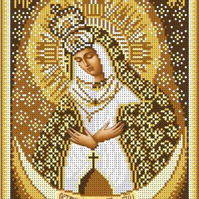 Схема для вышивания бисером Богородица Остробрамская 15x18 см