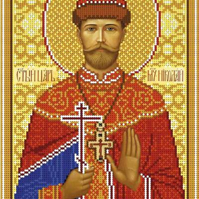 изображение: схема для вышивки бисером Святой мученик царь Николай