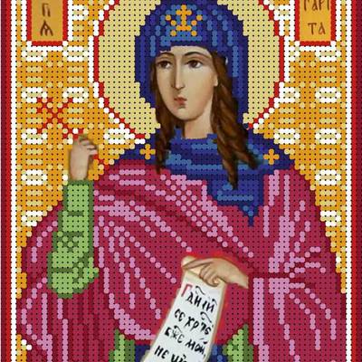 изображение: именная икона для вышивки бисером Святая Маргарита