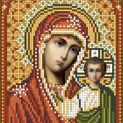 изображение: схема для вышивки бисером иконы Казанская Богородица (янтарь)