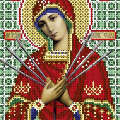 изображение: схема для вышивки бисером иконы Семистрельная Богородица