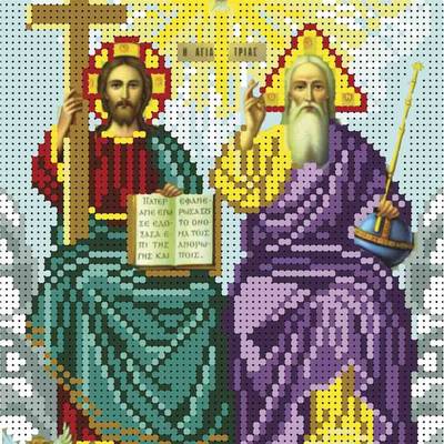 изображение: схема для вышивки бисером иконы Бог Отец, Бог Сын и Дух Святой
