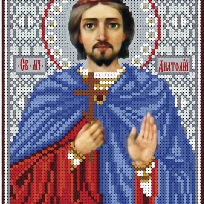изображение: именная икона для вышивки бисером Святой мученик Анатолий