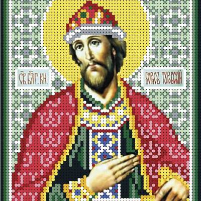 изображение: именная икона для вышивки бисером Святой князь Борис