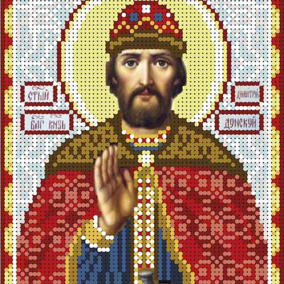 изображение: именная икона для вышивки бисером Святой Дмитрий Донской