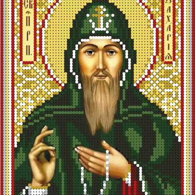 изображение: именная икона для вышивки бисером Святой преподобный Захарий