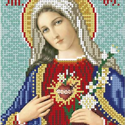 изображение: схема для вышивки бисером иконы Святое Сердце Марии