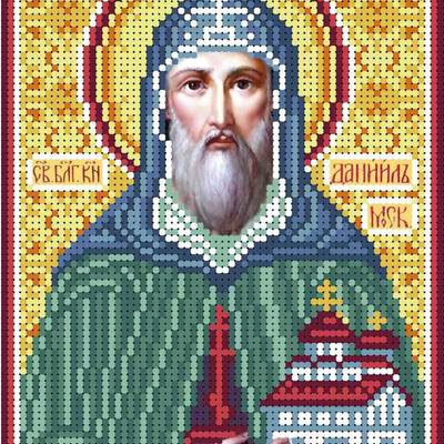изображение: именная икона для вышивки бисером Святой Даниил Московский