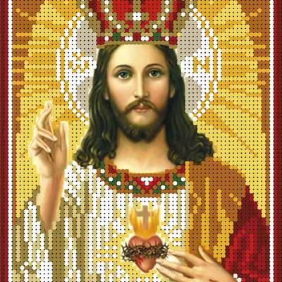 изображение: схема для вышивки бисером иконы Святое Сердце Иисуса