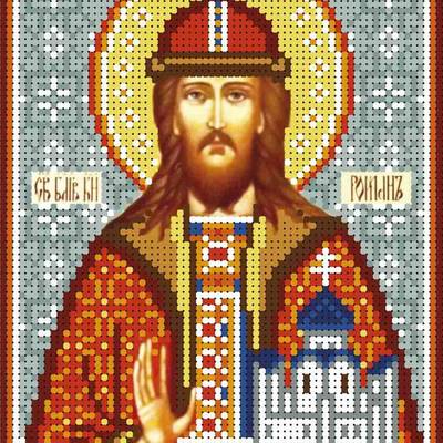 изображение: именная икона для вышивки бисером Святой князь Роман
