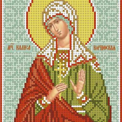 изображение: именная икона для вышивки бисером Святая мученица Калиса (Алиса) Коринфская