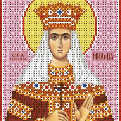 изображение: именная икона для вышивки бисером Святая царица Милица (Мила)