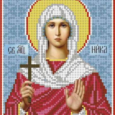 изображение: именная икона для вышивки бисером Святая мученица Ника (Виктория)
