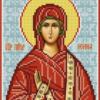 изображение: именная икона для вышивки бисером Святая преподобная Нона