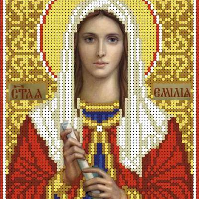 изображение: именная икона для вышивки бисером Святая мученица Эмилия
