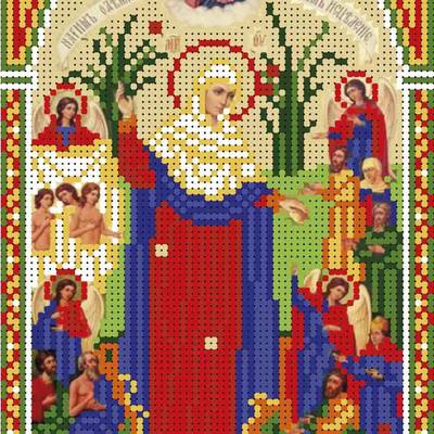 изображение: схема для вышивки бисером иконы Образ Богородицы Всех скорбящих радость