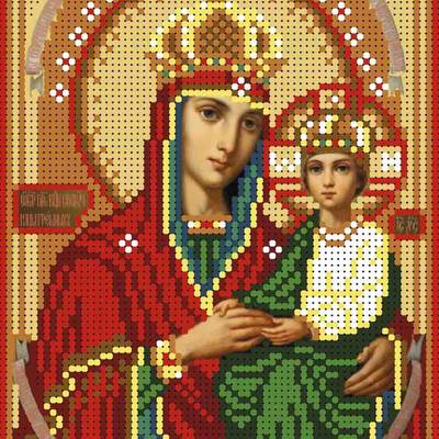 изображение: схема для вышивки бисером иконы Образ Богородицы Споручница грешных