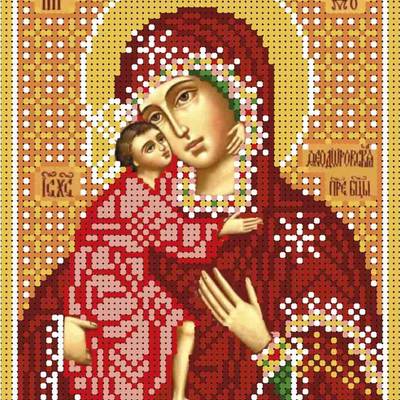изображение: схема для вышивки бисером иконы Образ Богородицы Феодоровская
