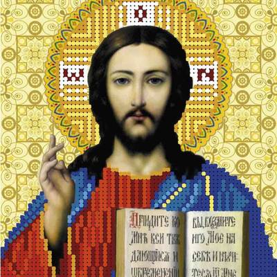 изображение: схема для вышивки бисером икона Иисус Христос