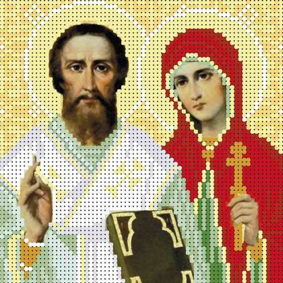 изображение: схема для вышивки бисером Святые Киприян и Устинья