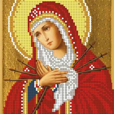 изображение: схема для вышивки бисером Семистрельная Богородица