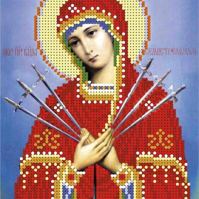 изображение: схема для вышивки бисером Семистрельная Богородица