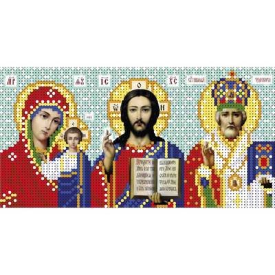 изображение: схема для вышивки бисером Иконостас Казанская, Иисус, Николай