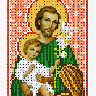 изображение: схема для вышивки бисером иконы Святой Иосиф