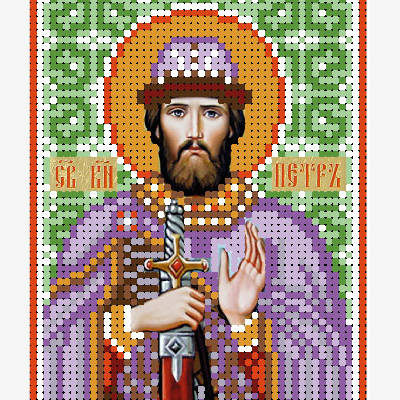 изображение: схема для вышивки бисером иконы Святой князь Петр
