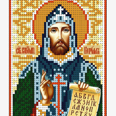 изображение: схема для вышивки бисером иконы Святой равноапостольный Кирилл