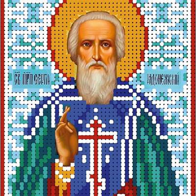 изображение: схема для вышивки бисером иконы Святой преподобный Сергей Радонежский