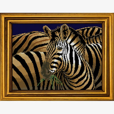 фото: картина для вышивки бисером Удивительные зебры