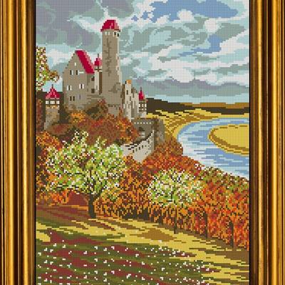 фото: картина для вышивки бисером Замок под осенним небом